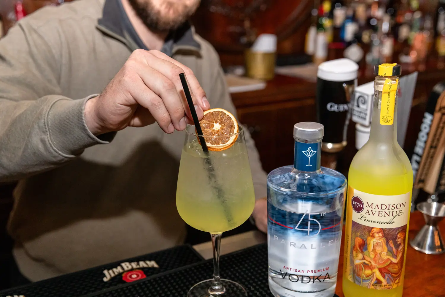 Pickwick in Duluth Minnesota serving 45th Parallel Vodka and Limoncello in a summer cocktail.