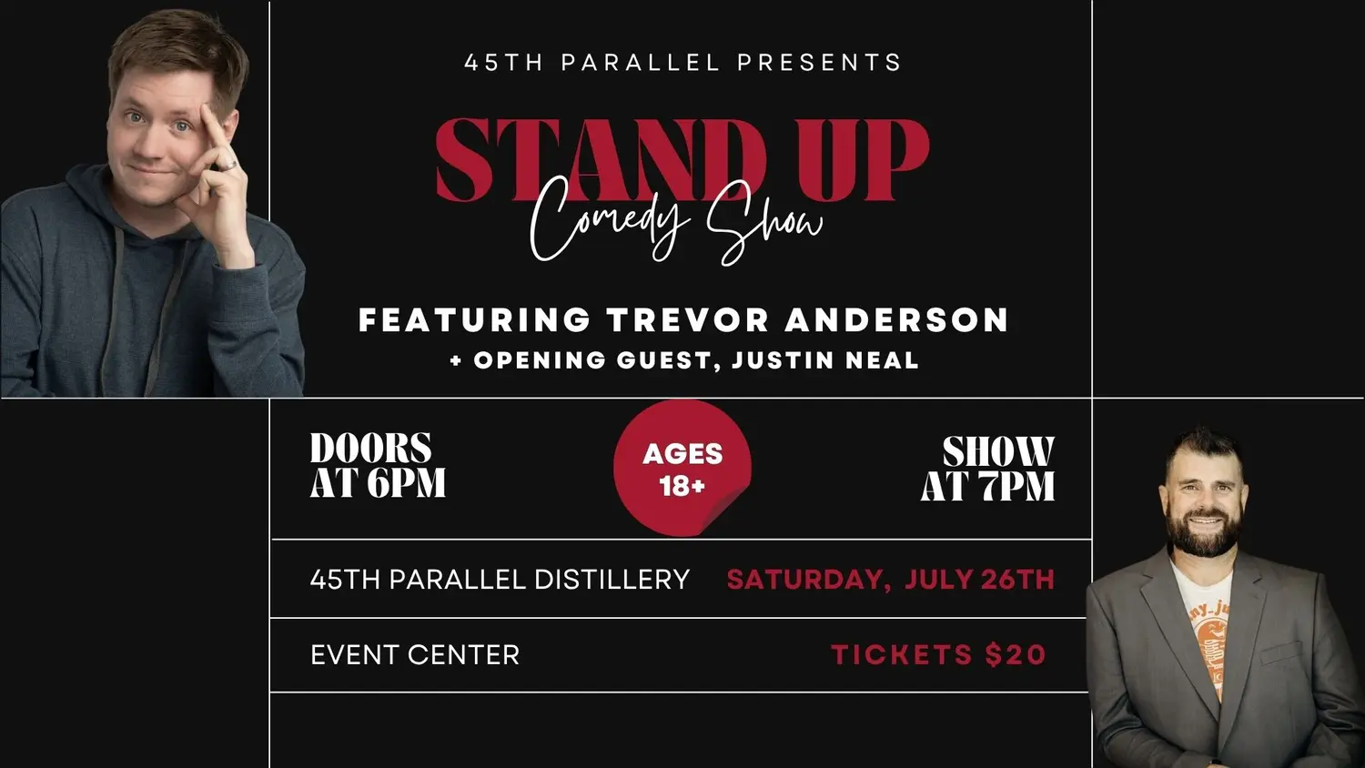 Comedy Show at 45th Parallel Distillery